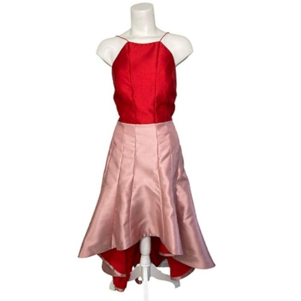 Phoebe Pink Red Dress Size: 8 Strappy Open-Back Pink‎ NEW